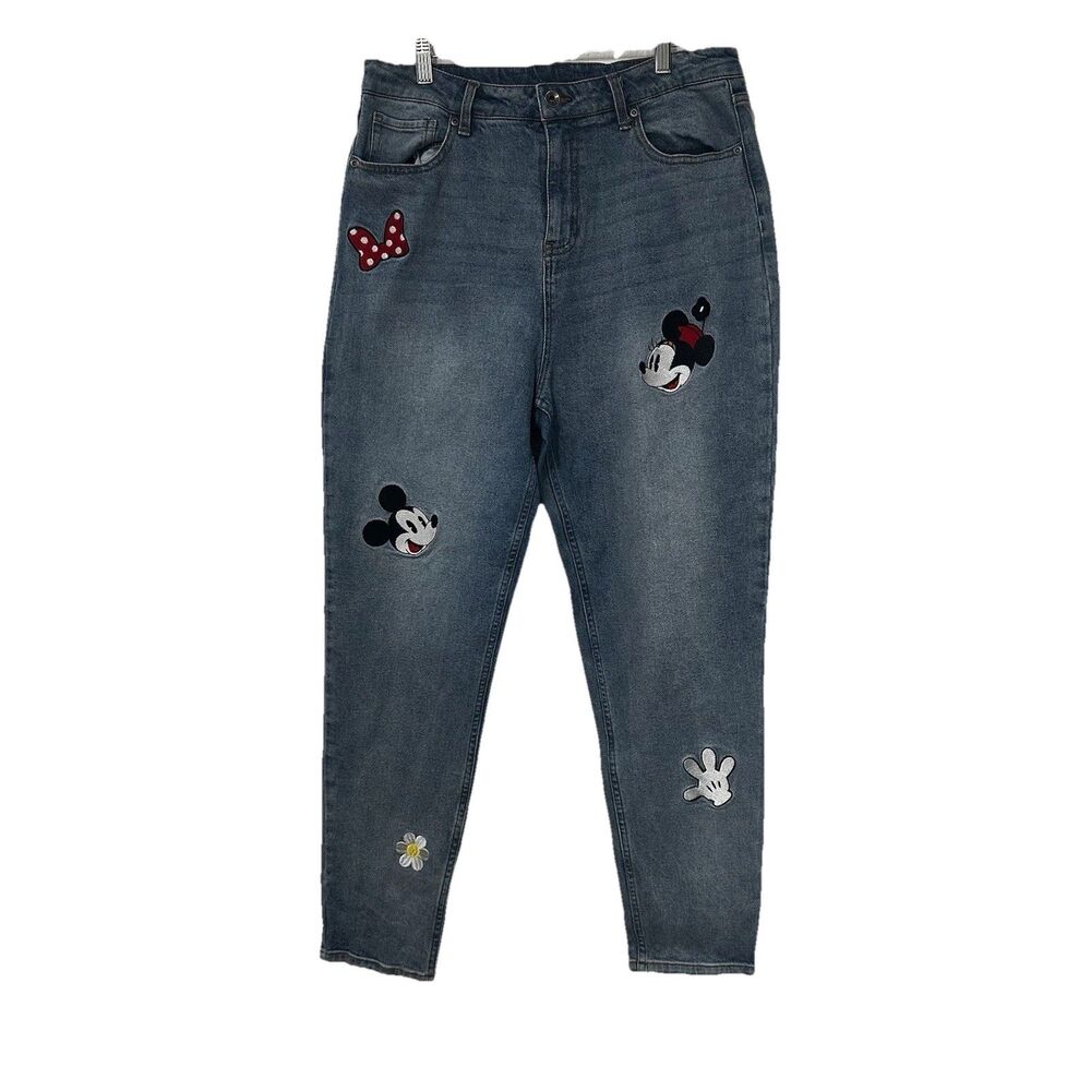 Her Universe Disney Minnie Mouse Women’s Embroidered Mom Blue Jeans Size 11